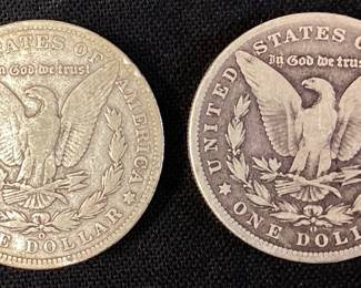 (2) 1901 MORGAN SILVER DOLLARS, NEW ORLEANS MINT,
