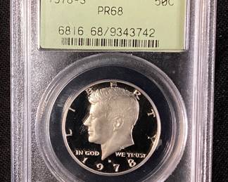 1978-S FROSTED HEAD KENNEDY HALF DOLLAR PR68