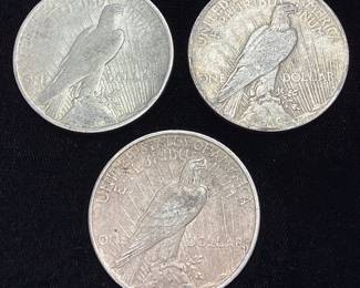 (3) 1923 SILVER PEACE DOLLARS