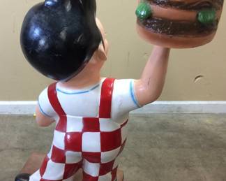 31'' VINTAGE BIG BOY RESTAURANT MASCOT HEAVY ALUMINUM 