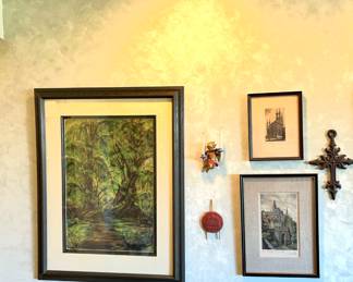 Framed & Matted Print of Luxembourg-Porte du Breedewee by Géo Fosty, Framed & Matted Print of Louvain Town Hall