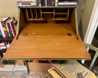 19th Century Hand Painted Floral French Writing Desk and Chair