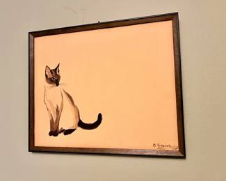 1976 Siamese Cat Painting by Sandra Fikenberg