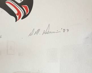 Framed & Matted 1983 Print "Salmon II" by Danny Dennis