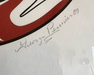 Framed & Matted 1989 Northwest Coast Indigenous Print Eagles by George Pennier