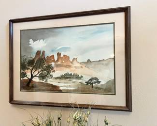 Framed & Matted Sedona Watercolor by Jane Kamps