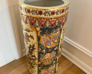 Royal Satsuma Hand Painted Porcelain Umbrella Stand