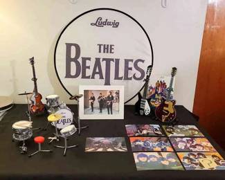 Beatles CollectionMiniature Guitars, Drums, Postcards And More