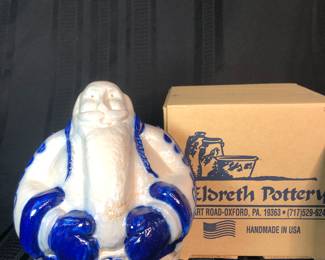 Elderth pottery in box Salt glaze flow blue in box 