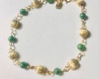 14k gold and jade