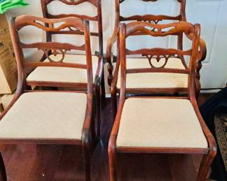 Set of 4 chairs 1940s One is a Capt chair with arms 