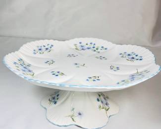 Shelley Bone China cake or cookie Pedestal Blue rock pattern 