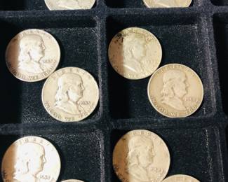 Franklin Silver half Dollars  
Bid online https://missdonnas.hibid.com