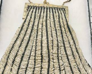 Fabulous pleated Antique beaded Victorian purse 