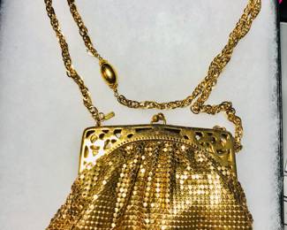 Vintage upscale Monet Mesh purse with long chain shoulder strap 