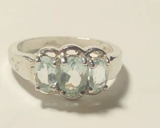 Blue topaz Sterling silver ring 