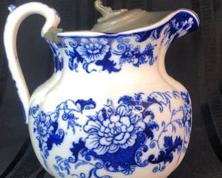 Cobalt Blue and white  pitcher 