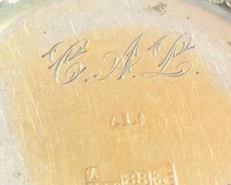 Antique Enamel trinket box powder box Silver Hallmarks 