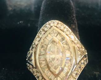 Sterling silver CZ fashion ring sz 9