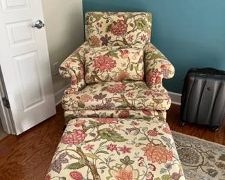 Vintage Armchair with Matching Ottoman
