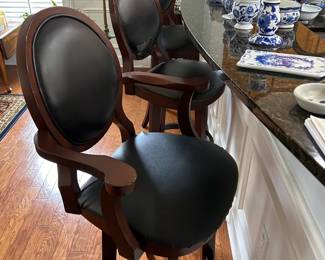 Set of 3 Bar Stools - 1 back with wear