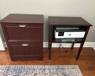 2 Drawer Filing Cabinet, Printer Table, and HP Smart Printer