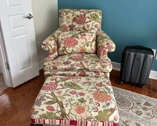Vintage Armchair with Matching Ottoman