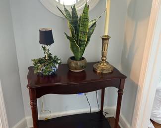 Entry Table with Artificial Plants
