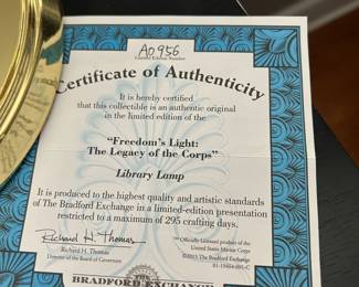 Marine Corp Lamp - With COA (Bradford Exchange)