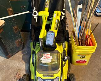 Ryobi electric brushless mower, blower and trimmer package