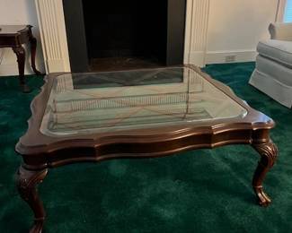 Glass top coffee table