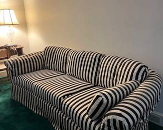 Black and White striped sofa