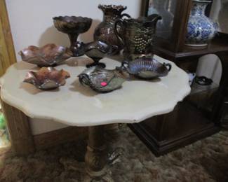 Carnival glass of amazing proportion, no doubt some rare