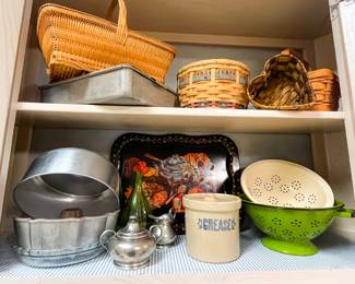 Cool Old Grease Jar, Vintage Cake Tins, Baskets