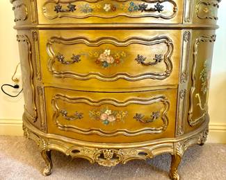 Gilded Gold Bombay Chest with Marble Top