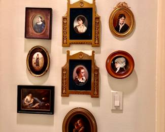 Collection of vintage paintings on porcelain