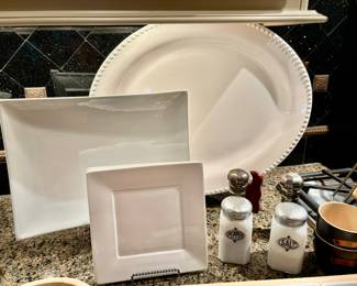 Selection of white serving pieces