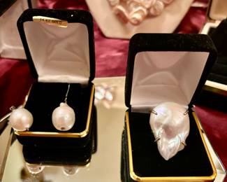 Freshwater Drop Ears and Ring