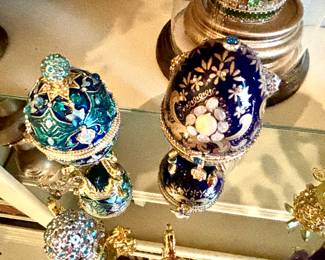 Jeweled Enamel "Faberge" eggs