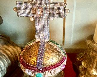 Rhinestone Cross on Beaded Egg