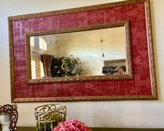 Red and Gold Framed Mirror