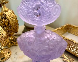 Vintage Czech Large Deco Perfume Bottle