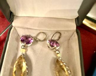 Wide Selection of Colored Stones in Sterling Earrings