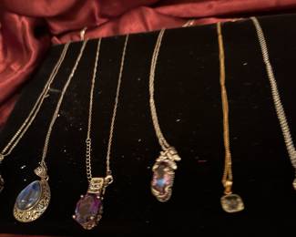 Assorted Stones and Sterling Necklaces