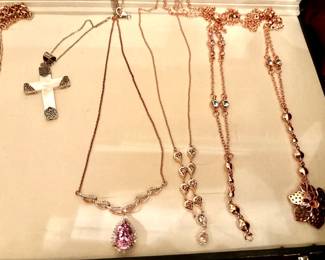 Rose Gold Over Sterling Necklaces