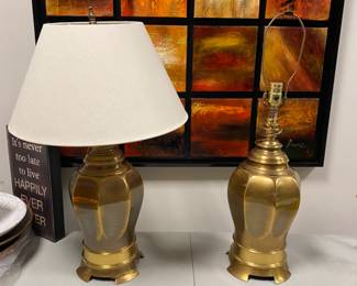 2 Brass tone lamps