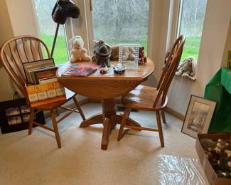 . . . oak table and chairs