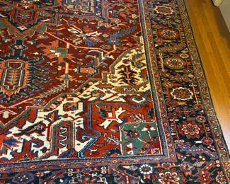 One of 2 room size Heriz rugs