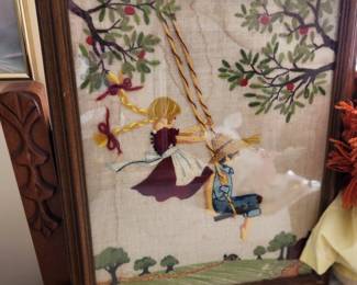 Crewel Work Framed Art