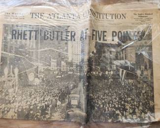 1936Atlanta Constitution Newspaper Rhett Butler at Five Points (A very nice piece to have framed)  
